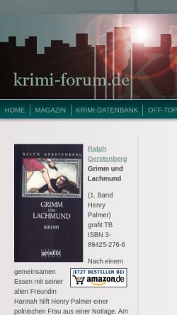 Vorschau der mobilen Webseite www.krimi-forum.net, Grimm und Lachmund von Ralph Gerstenberg