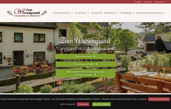 Vorschau von www.wiesengrund-eifel.de, Landgasthof und Restaurant Zum Wiesengrund