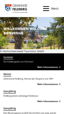 Vorschau der mobilen Webseite www.gemeinde-feldberg.de, Gemeinde Feldberg im Schwarzwald