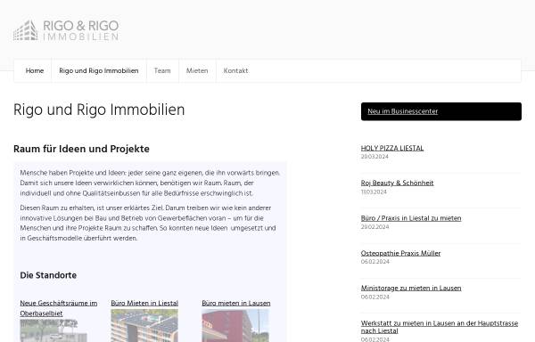 Vorschau von www.rigorigo.ch, Rigo & Rigo Immobilien