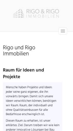 Vorschau der mobilen Webseite www.rigorigo.ch, Rigo & Rigo Immobilien