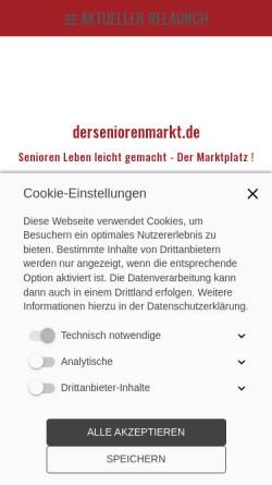 Vorschau der mobilen Webseite www.derseniorenmarkt.de, Der Seniorenmarkt - online
