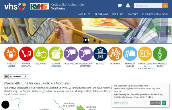 Vorschau von www.kvhs-northeim.de, Kreisvolkshochschule Northeim