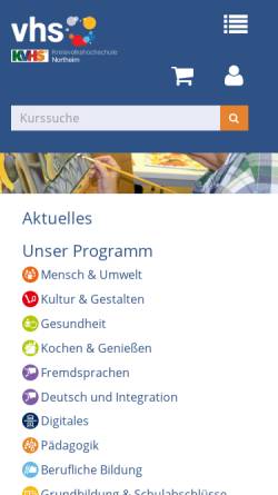 Vorschau der mobilen Webseite www.kvhs-northeim.de, Kreisvolkshochschule Northeim