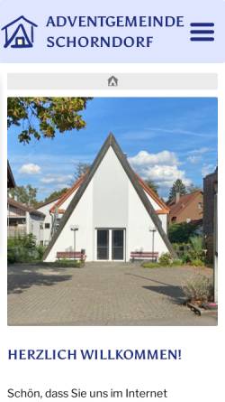 Vorschau der mobilen Webseite www.adventgemeinde-schorndorf.de, Adventgemeinde Schorndorf