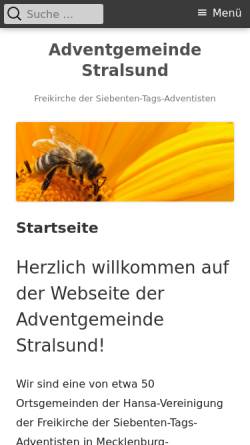 Vorschau der mobilen Webseite www.sta-stralsund.de, Adventgemeinde Stralsund