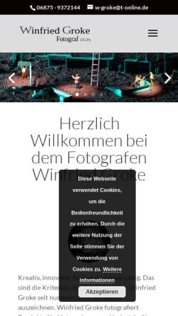 Vorschau der mobilen Webseite www.foto-groke.de, Fotograf Winfried Groke
