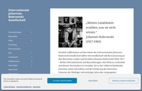 Vorschau von www.johannes-bobrowski-gesellschaft.de, Johannes-Bobrowski-Gesellschaft