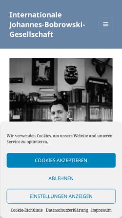 Vorschau der mobilen Webseite www.johannes-bobrowski-gesellschaft.de, Johannes-Bobrowski-Gesellschaft