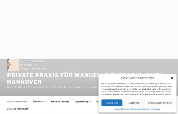 Vorschau von www.manuelle-therapie-hannover.de, Praxis für manuelle Therapie - Helmut Vorwerk