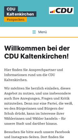 Vorschau der mobilen Webseite cdu-kaltenkirchen.de, CDU Kaltenkirchen