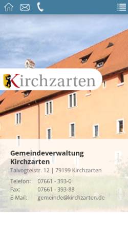 Vorschau der mobilen Webseite www.kirchzarten.de, Gemeinde Kirchzarten