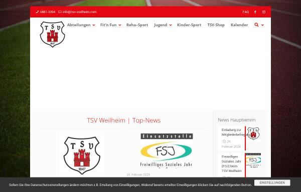 Vorschau von www.tsv-weilheim.com, TSV 1847 Weilheim e.V.