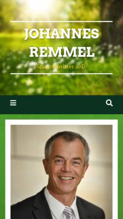 Vorschau der mobilen Webseite www.johannes-remmel.de, Remmel, Johannes (Minister für Klimaschutz, Umwelt, Landwirtschaft, Natur- und Verbraucherschutz)