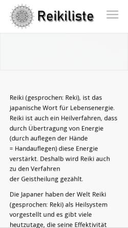 Vorschau der mobilen Webseite reikiliste.de, Reikiliste