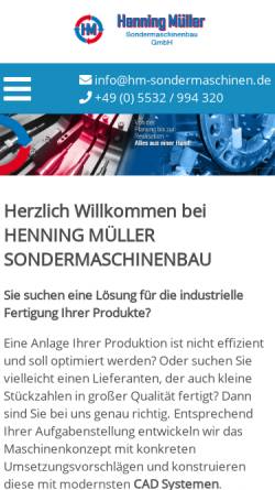 Vorschau der mobilen Webseite www.hm-sondermaschinen.de, Steffen Müller - Mobile Instandsetzungen