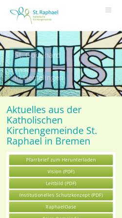 Vorschau der mobilen Webseite www.raphael-bremen.de, Katholische Gemeinde St. Raphael