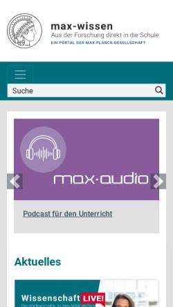 Vorschau der mobilen Webseite www.max-wissen.de, Max Wissen