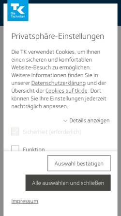 Vorschau der mobilen Webseite www.tk.de, TK-Logo