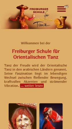 Vorschau der mobilen Webseite www.orientalischer-tanz.com, Freiburger Schule für Orientalischen Tanz