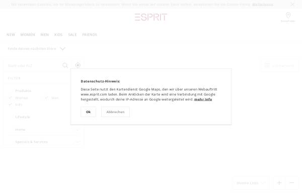 Vorschau von www.esprit.com, Esprit Retail B.V. & Co KG