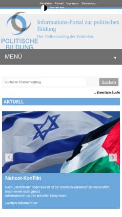 Vorschau der mobilen Webseite www.politische-bildung.de, Politische Bildung Online