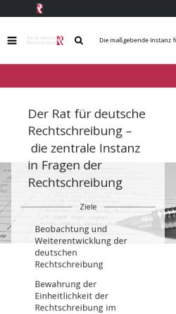 Vorschau der mobilen Webseite rechtschreibrat.ids-mannheim.de, Rat für deutsche Rechtschreibung
