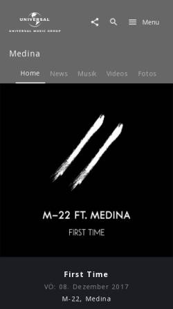 Vorschau der mobilen Webseite www.universal-music.de, Medina
