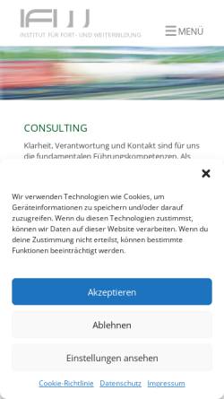 Vorschau der mobilen Webseite www.i-f-w.de, Institut für Fort- und Weiterbildung München