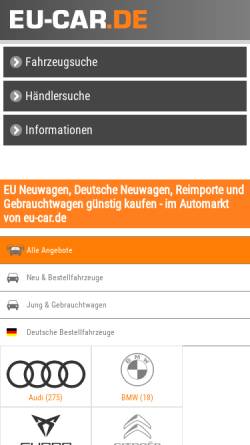Vorschau der mobilen Webseite eu-car.de, Xonline GmbH