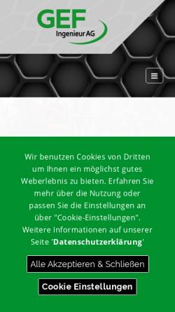 Vorschau der mobilen Webseite www.gef.de, Gef-Ris AG