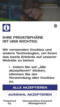 Vorschau der mobilen Webseite www.verkehrshaus.ch, Luzern, Verkehrshaus der Schweiz