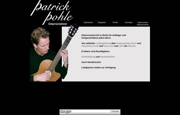 Vorschau von www.gitarrenunterricht-in-berlin.de, Patrick Pohle - Gitarrenunterricht in Berlin - Spandau