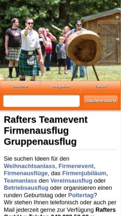 Vorschau der mobilen Webseite www.rafters.ch, Rafters