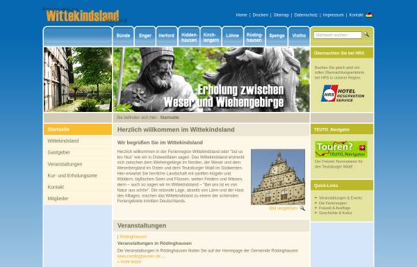 Vorschau von www.wittekindsland.de, Ferienregion Wittekindsland