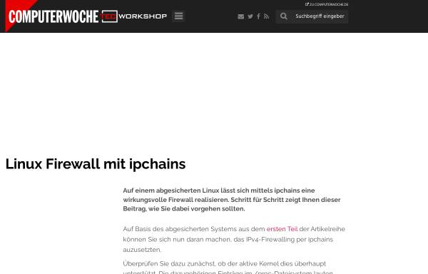 Vorschau von www.tecchannel.de, Linux Firewall mit ipchains
