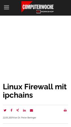 Vorschau der mobilen Webseite www.tecchannel.de, Linux Firewall mit ipchains