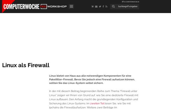 Vorschau von www.tecchannel.de, Linux als Firewall