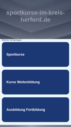Vorschau der mobilen Webseite www.sportkurse-im-kreis-herford.de, Sportkurse im Kreis Herford