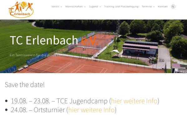 Vorschau von www.tc-erlenbach.de, Tennisclub Erlenbach e.V.