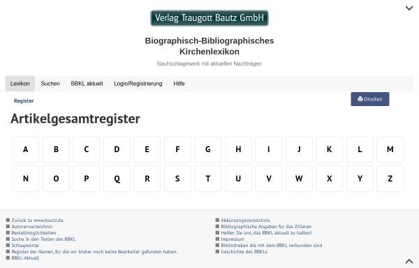 Biographisch-Bibliographisches Kirchenlexikon