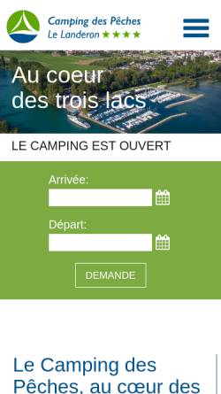 Vorschau der mobilen Webseite www.camping-lelanderon.ch, Camping le Landeron