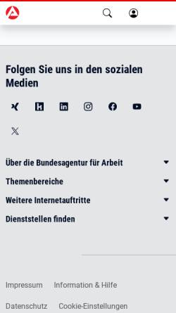 Vorschau der mobilen Webseite infobub.arbeitsagentur.de, Geigenbauer/in