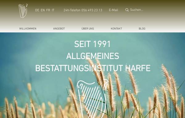 Vorschau von www.bestattungsinstitut.ch, Allgemeines Bestattungsinstitut Harfe GmbH