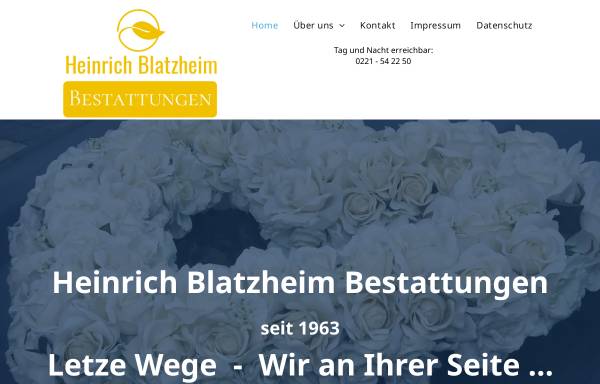 Vorschau von www.heinrich-blatzheim.de, Bestattungen Heinrich Blatzheim