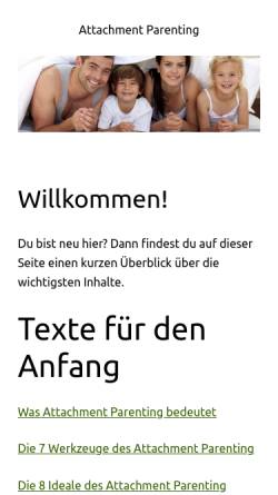 Vorschau der mobilen Webseite www.attachment-parenting.de, Attachment Parenting - die Seite für Anders-Erziehende
