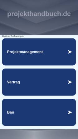 Vorschau der mobilen Webseite www.projekthandbuch.de, Projekthandbuch.de