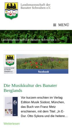 Vorschau der mobilen Webseite www.banat.de, Banat.de