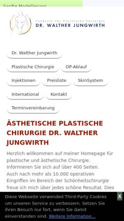 Vorschau der mobilen Webseite www.plastische-chirurgie.com, Dr. Walther Jungwirth, Facharzt für ästhetische Chirurgie