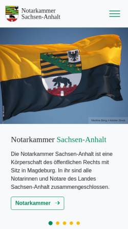 Vorschau der mobilen Webseite www.notarkammer-sachsen-anhalt.de, Notarkammer Sachsen-Anhalt